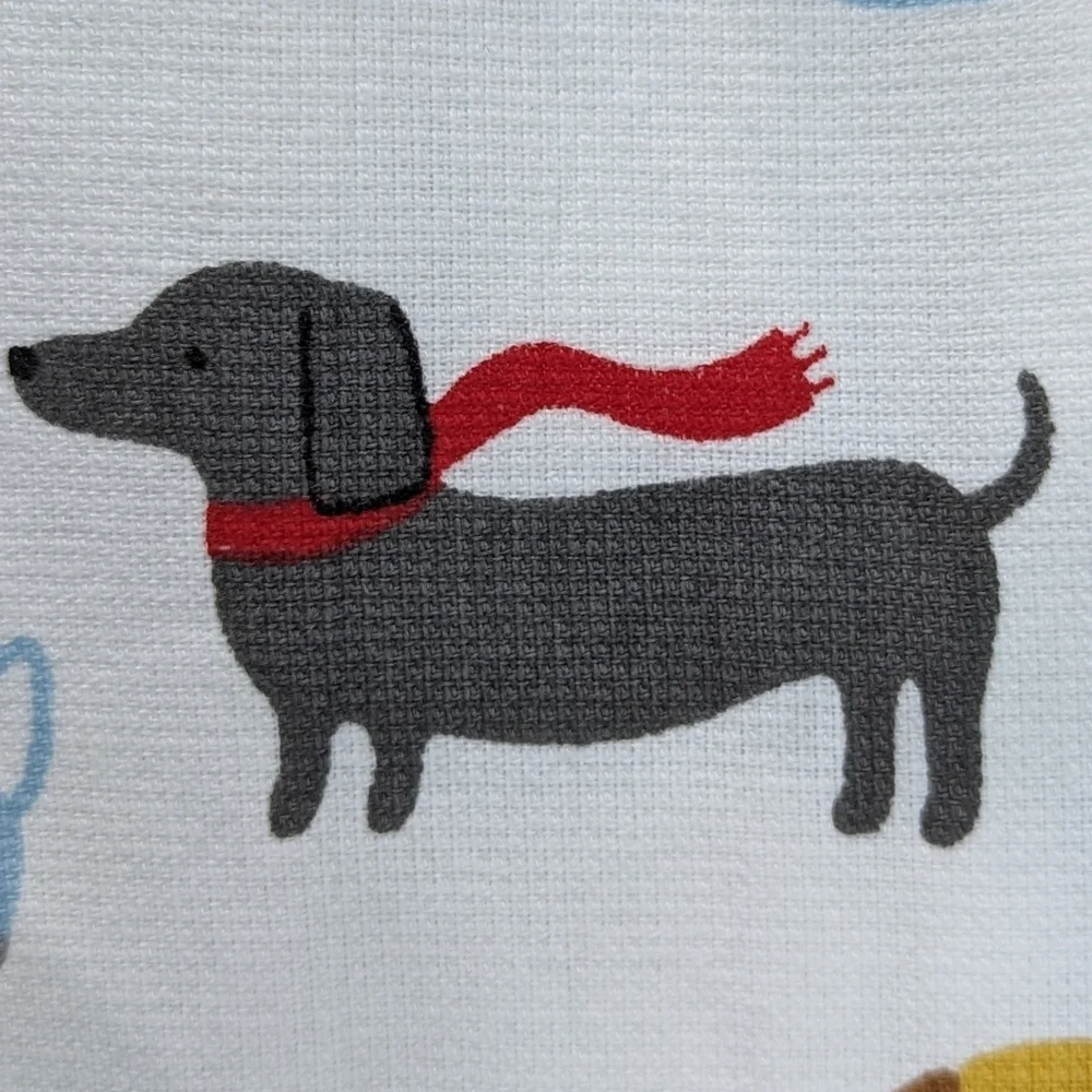 Kitchen Towels Set Of Three (3) Various Dog Breeds Multicolor Solid Grey NWT